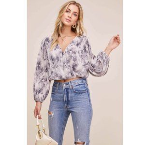 Astr Tie-Dye Blouse in Black and White